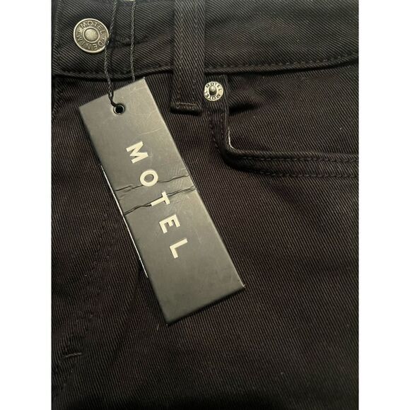 MOTEL DENIM NWT Bootleg Jeans In Black Size XXS - Picture 3 of 6
